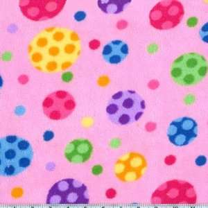   Fleece Geometric Balls Pink Fabric By The Yard: Arts, Crafts & Sewing