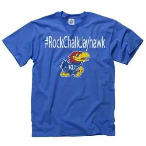    Kansas Jayhawks Royal Rock Chalk Hashtag T Shirt