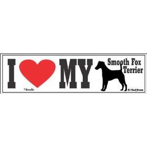  I Love My Smooth Fox Terrier Bumper Sticker Kitchen 