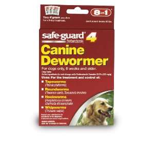 8in1 Safe Guard Canine Dewormer (3) 4 Gram Pouches for Dogs Only, 6 