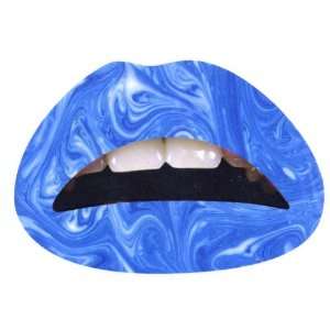  Lips Stickers Temporary Lip Tattoo Sticker   Blue Swirls 