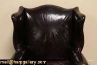 Leather Vintage Wing Chair, Brass Nailheads  