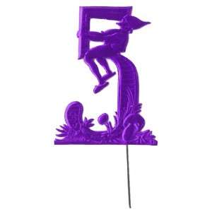  Purple Dresden Foil Number Five ~ Sitting Gnome Patio, Lawn & Garden