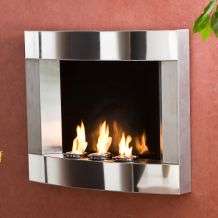 Stainless Steel Wall Mount Fireplace  