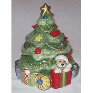 Fitz and Floyd Christmas Tree Lidded Candlecup