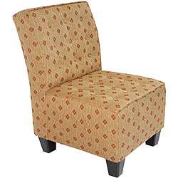 Rust Shield Button Tufted Accent Chair  Overstock
