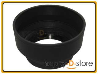 72mm Collapsible Rubber Lens Hood Folding Shade 3 in 1  