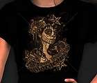 GothicTattoo Undead Girl Day of The Dead Dia De Los Muertos T Shirt S 