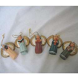 Set of 5 Handmade Peruvian Angel Ornaments (Peru)  
