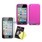   Soft Silicone Skin Cover Case+LCD Protector for Apple iPod Touch 4