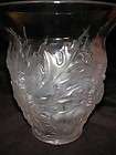 Large Frosted Floral Verlys French Art Glass Vase
