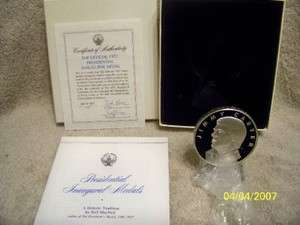   oz .999 SILVER Bullion1977Jimmy Carter Inaugural Medal in BOX w/COA