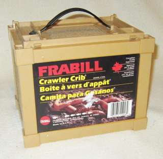 Frabill Crawler Crib Fishing Tackle Bait Worm Box Carrying Case Model 