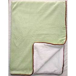   Metro Lime/ White/ Chocolate 2 layer Baby Blanket  Overstock