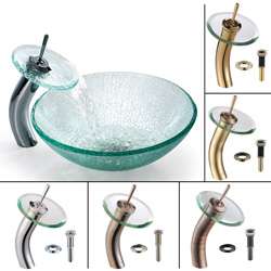 Kraus Broken Glass Vessel Sink and Bathroom Faucet  Overstock