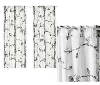New Ikea EIVOR Curtain w/2 Panels (black/white)  