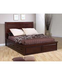 Garret Queen size Platform Bed with Drawers and Headboard  Overstock 