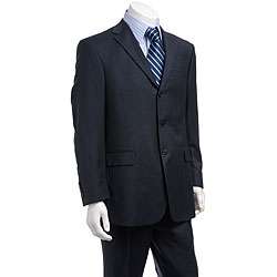 Tommy Hilfiger Mens Navy Blue Plaid 3 button Suit  Overstock