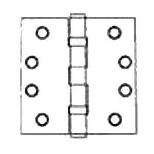  4 1/2 x 4 1/2 Hinge, Solid Brass, 4BB, US3 UNL