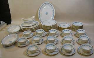 74 LENOX Blueridge P 316 Dinnerware Set Plates Soup Bowls Cups Saucers 