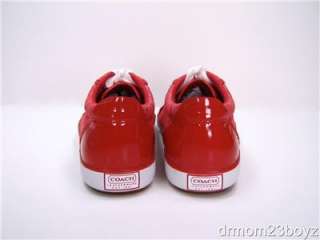 NIB Coach Barrett Signature Poppy Ruby Red Sneakers 9.5  