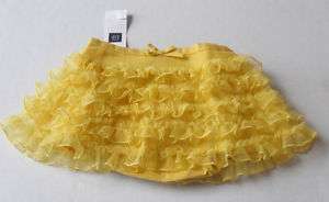 Baby GAP Girls Yellow Tulle Ruffle Skirt Sizes 3M 24M  