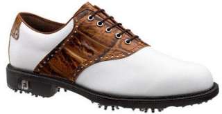 Footjoy Icon Mens Golf Shoes #52013 Closeout White/Brwn  