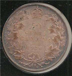 1914 VERY GOOD FINE Canadian Half Dollar #1  