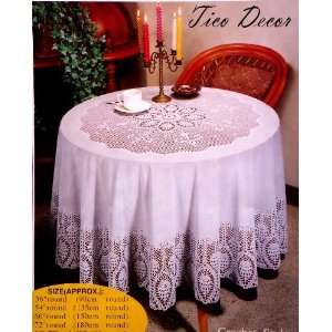  Tablecloth Large Round Table Cloth Crochet Style White 