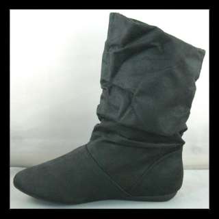 NEW BLACK MIDCALF ROUND TOE BOOTS  
