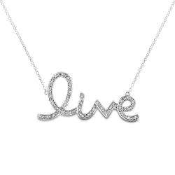 Sterling Silver 1/10ct TDW Diamond Live Necklace (G H, I3 