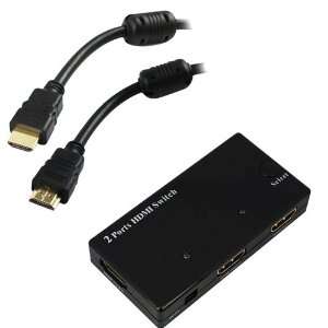  GTMax Premium HDMI 2 Ports Mini Switch (2X1) + 6FT HDMI Cable 