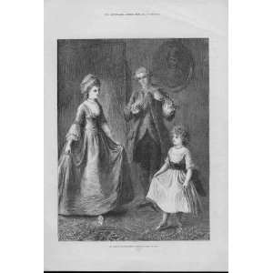  Great Grandmothers First Dancing Lesson Antique Print 