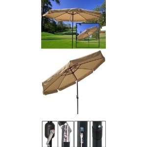  10 ft Outdoor Furniture Patio Table Umbrella Tan: Patio 