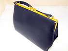 VTG 1950s  60s Classic Womens Pocketbook Purse Handbag Dark Navy w 