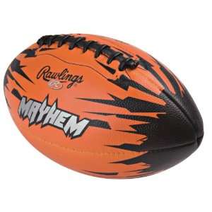 Rawlings Mayhem Foam Posite Junior Size Football (Neon Orange)  