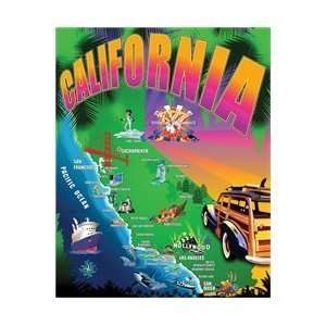  California Map Beach Towel 