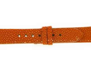   Lacroix 17mm Dark Orange Genuine Stingray Leather Watch Band Strap