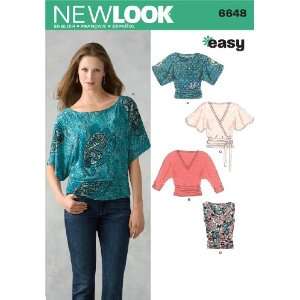  New Look Sewing Pattern 6648 Misses Knit Tops, Size A (6 8 
