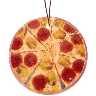 Rikki Knight Pepperoni Pizza Design Glass Round Christmas Tree 
