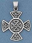 Silver Large Celtic Cross Pendant w Lapis Lazuli Stone  