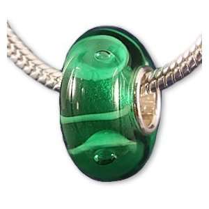  Go Green Murano Glass Style Charm Bead Fits European Bead 