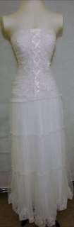 JESSICA McCLINTOCK Beige Lace Wedding Dress NWT! Size 4  