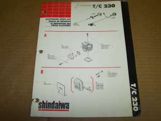 98) Shindaiwa Parts List Manual T/C230 Brush Cutter  