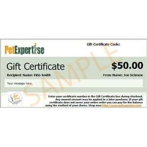  Gift Certificate   Gift Card   From Pet Expertise Kitchen 