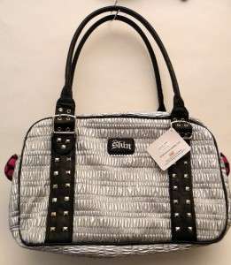 Silver Black Stud Tote Shoulder Purse Handbag Bag Rock Edgy Large by 