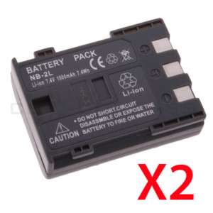 TWO Battery for Canon NB 2L NB 2LH 400D Rebel XT Xti  