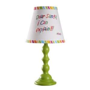  Lime Metal Accent Lamp with Dear Santa Shade: Home 