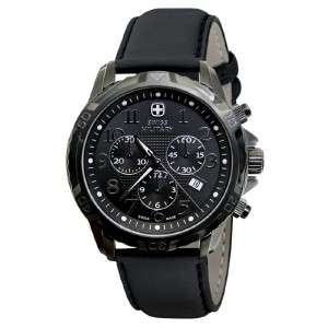  MILITARY CHRONOGRAPH WATCH BRIGADIER LEATHER BAND SAPPHIRE DATE 58254
