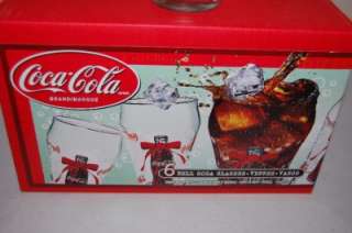 Bell Coca cola Glass set Snowflakes New Box Chistmas  